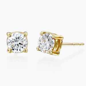 Faux Gold Diamond Stud Earrings